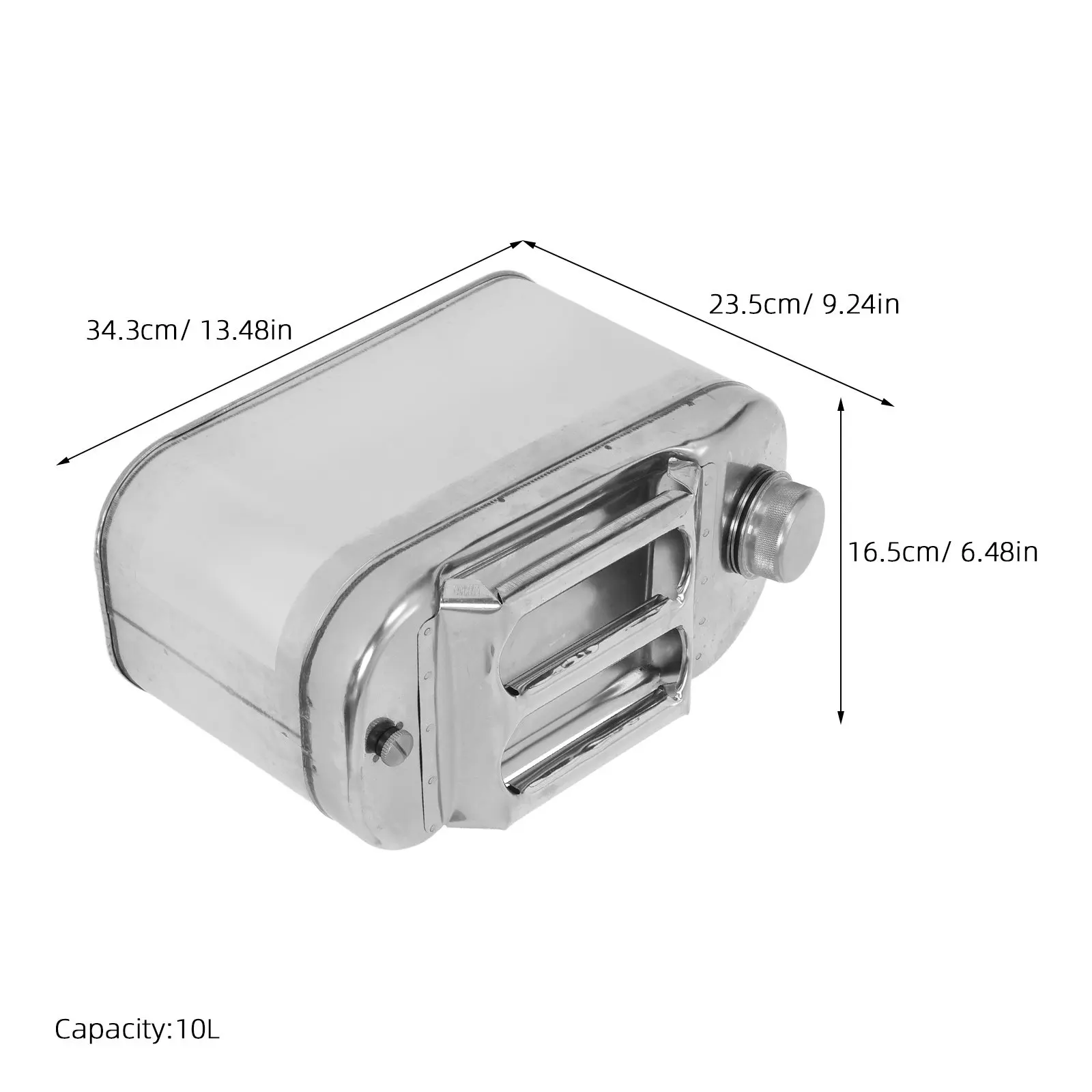2.6 Gallon Stainless Steel Metal Bucket with Handle Spout Valve Leak Proof Watering Can Outdoor Camping Emergency Water Storage view 5