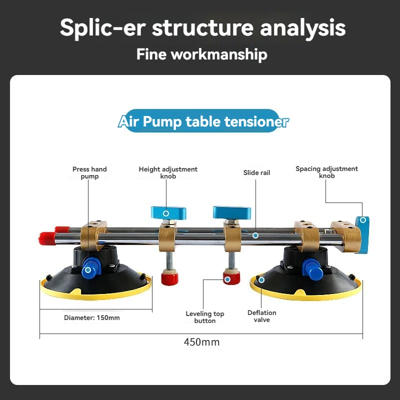 

Rock Slab Joint Quartz Stone Table Vacuum Adsorption Joint Pump Splicer Tool Adjustable Suction Cup Marble Background Wall Joint