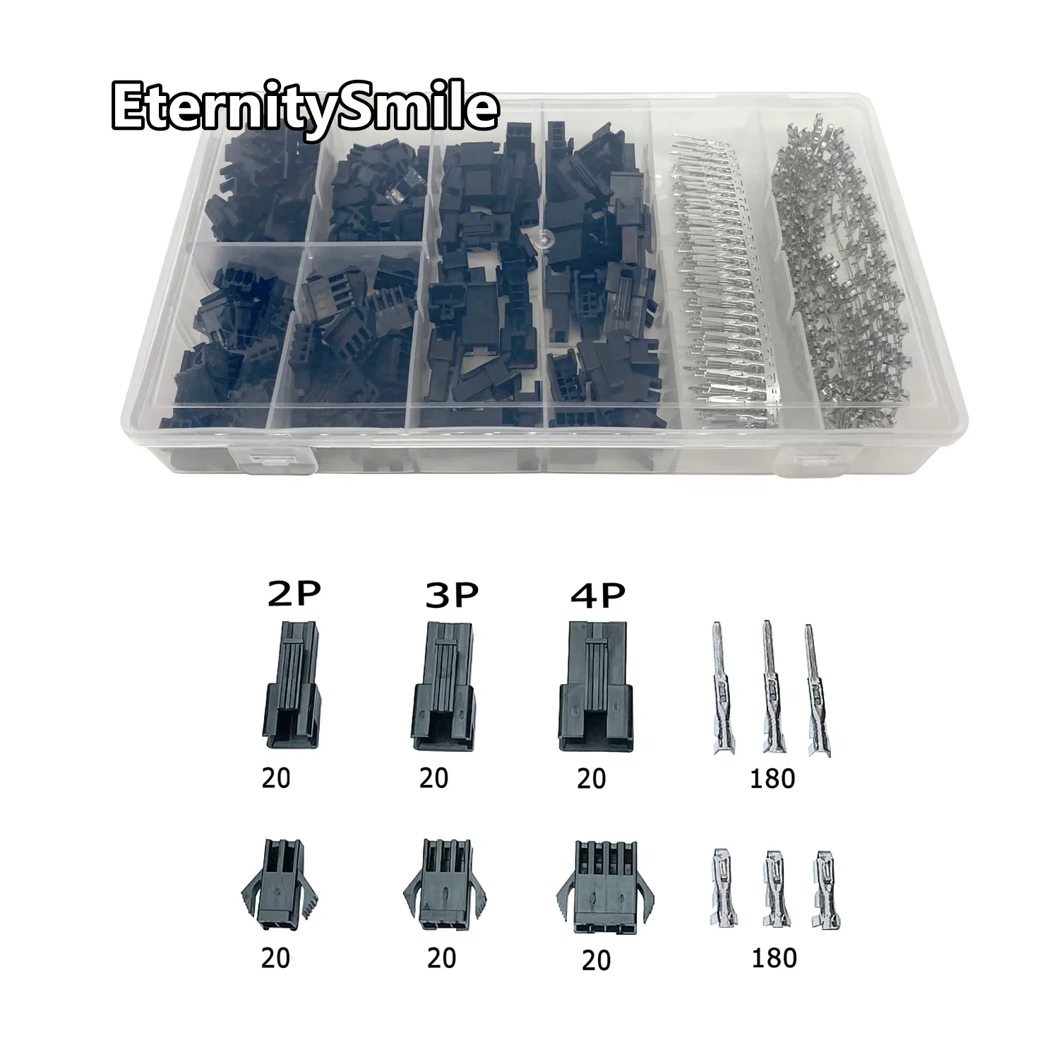 480Pcs/Set 2.54mm Male+Female Dupont Wire Jumper Line Cable 2/3/4 Pin Header Connector Housing Electronic Crimping Tool DIY Kit