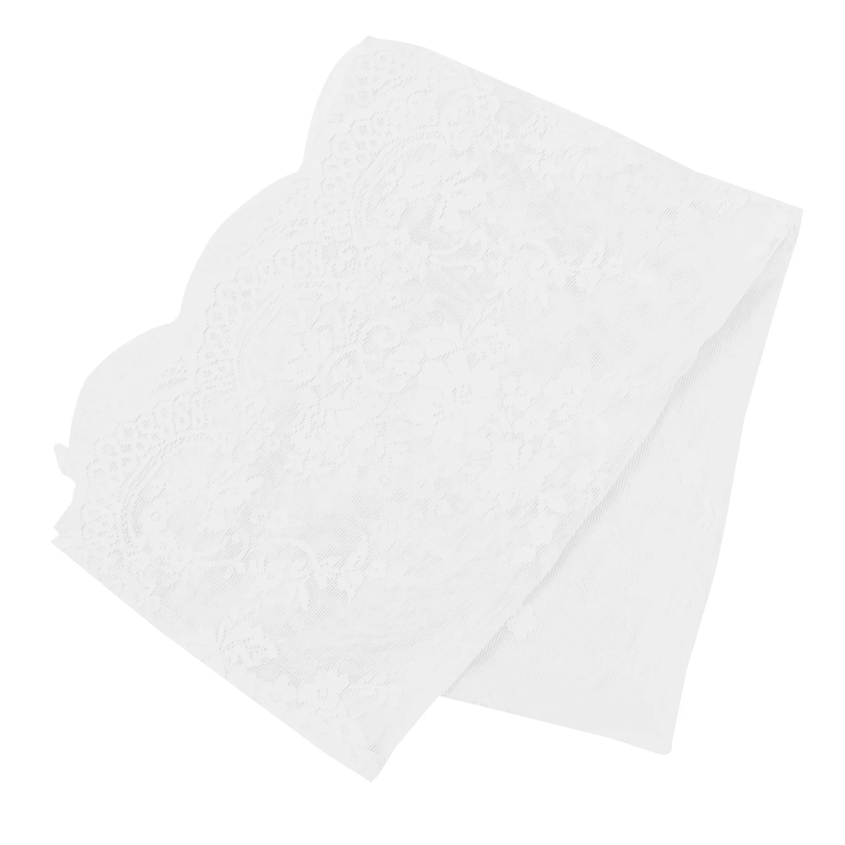 

1Pcs White Lace Short Curtain Small Window Half Curtain Soft Polyester for Kitchen Bedroom Living Room Cabinet