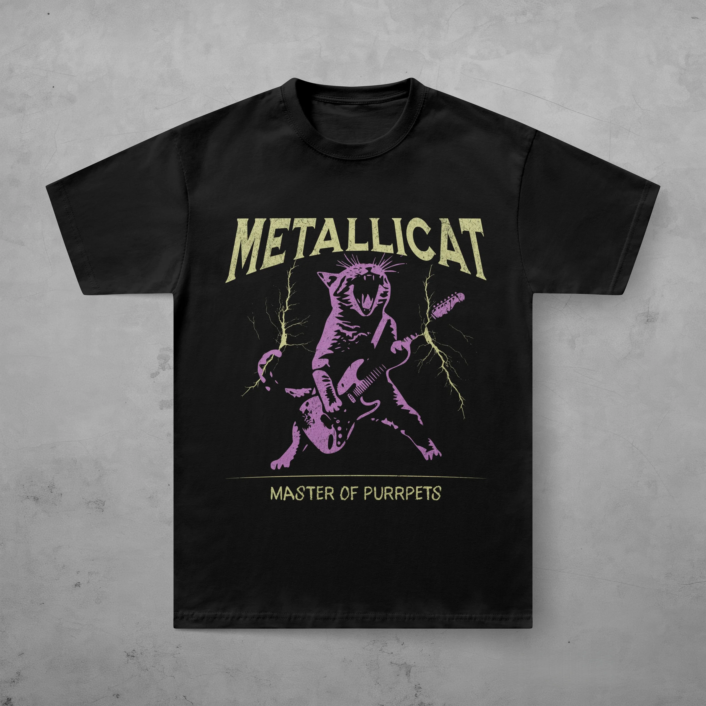 2026 Metallica Metallicat T-shirt Men and Women Summer Gothic Clothing Fashion Casual Round Neck Short Sleeved Top Streetwear