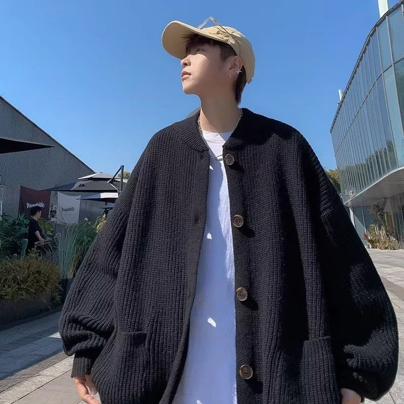 Maglione cardigan oversize in maglia larga da donna - Pullover casual ampio aperto sul davanti per l'autunno inverno primavera, tinta unita neutra