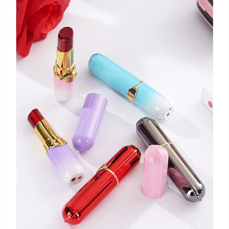 New Gradient Lipstick Lighter Open Flame Inflatable Butane Mini Portable Lighter Personalized Cigarette Accessories Women\'s Gift