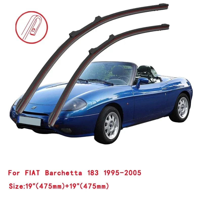 Para FIAT Barchetta Conversível 183 1995 2000 2001 2002 2004 2005 Acessórios para Carro Lâminas de Limpador de Para-brisa de Borracha Dupla
