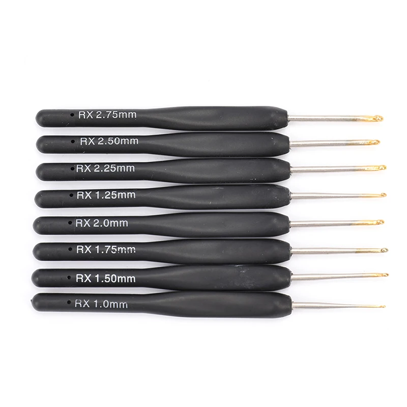 8Pcs/set Black Knitting Needles Crochet Hooks for Knit DIY Craft Loom Tool