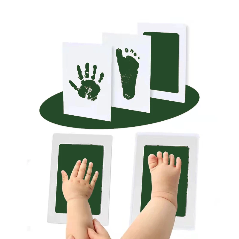 Pasgeboren Baby DIY Hand- en Voetafdruk Kit Inktkussens Fotolijst Handafdruk Peuters Souvenir Accessoires Veilig Schoon Kraamcadeau