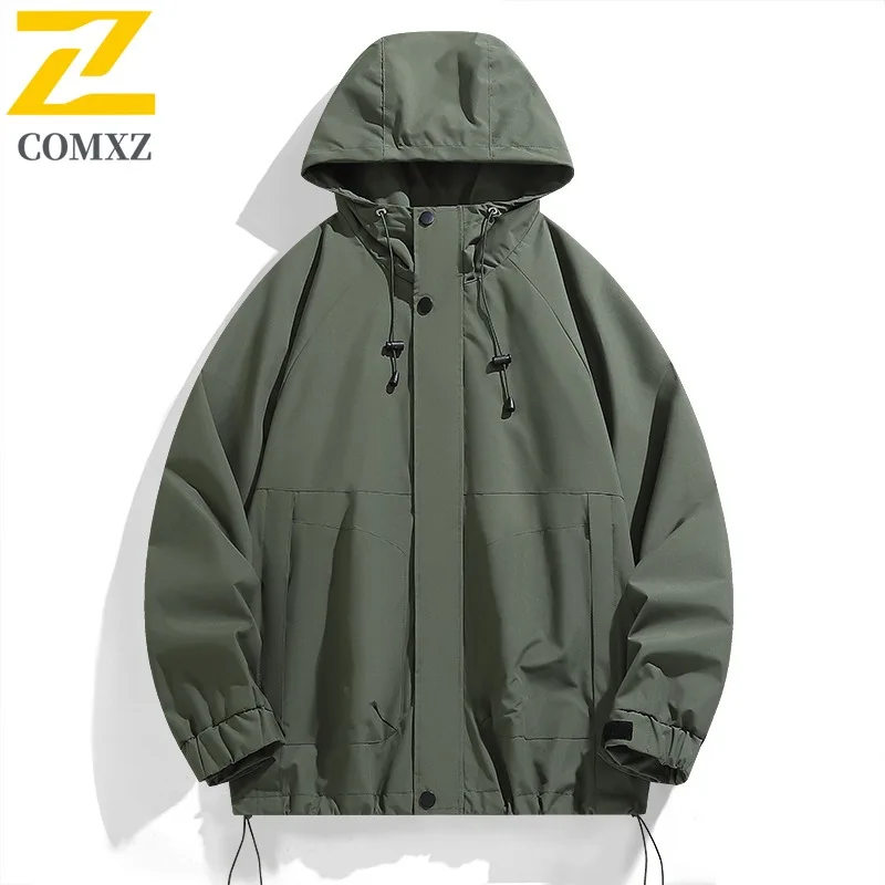 

COMXZ Спецодежда, осенняя новая куртка, куртка с капюшоном, унисекс, ветрозащитное, водонепроницаемое пальто для пар, повседневное спортивное альпинистское модное пальто 6615