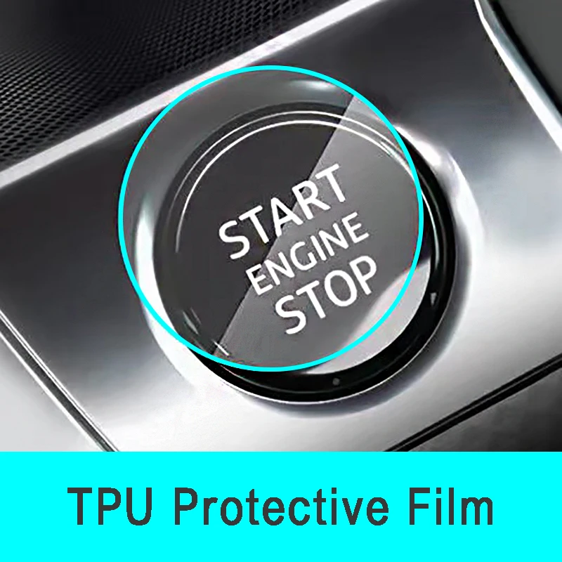 Car Start Stop Button Protective Film Sticker for opel astra peugeot 307 bmw e46 kia cerato nissan teana seat ibiza