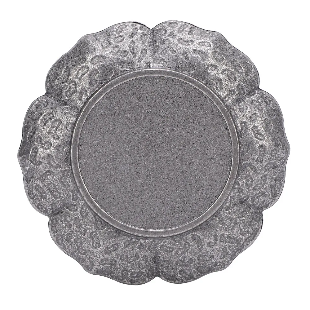 6PCS Set Drink Coasters Set Rattan Flower Shaped Zinc Alloy Material Zinc Alloy Coasters Heat Insulation Hammered Texture