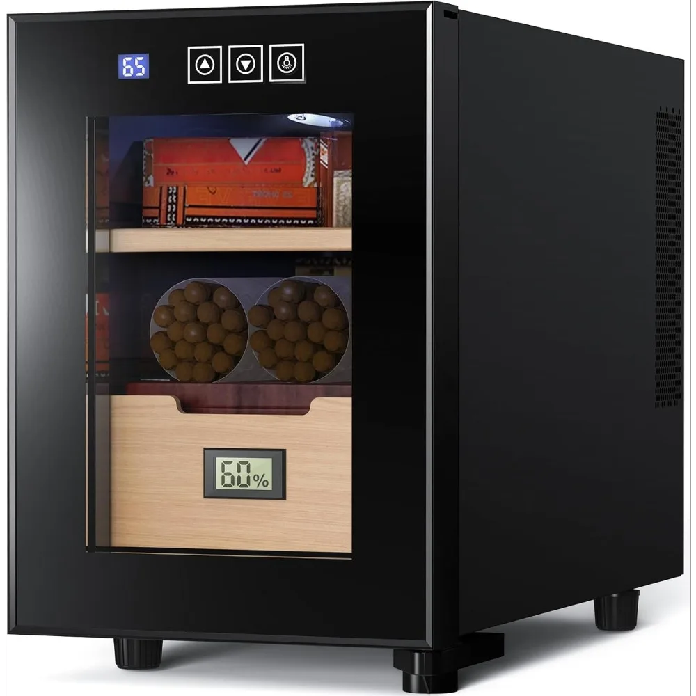 

Humidor 16L with Cooling and Heating Temperature Control System, Electric Cabinet for 100 Counts with Digital Hygrometer