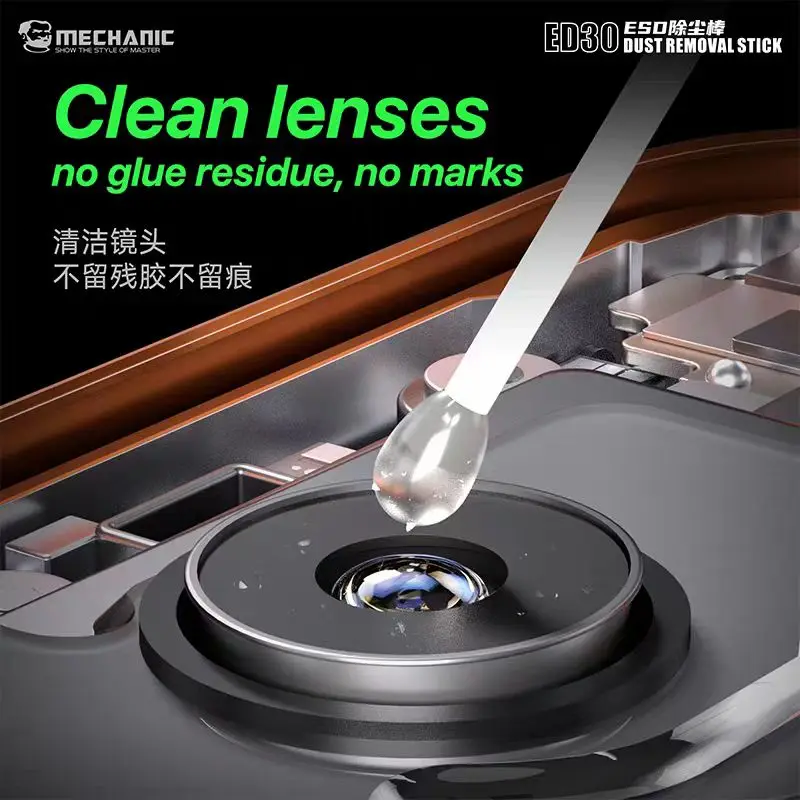 MECHANIC ED30 ESD Dust Removal Sticks 30Pcs Synthetic Resin Tip Anti for Phone Camera Lens Dust Absorbing Mobile Repair Tools