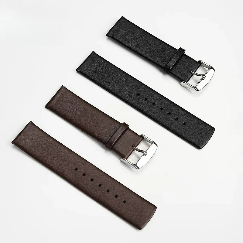 Suitable for German Blue Family Stainless Steel Strap LANZOOM Black Knight Mosel13/mosel14 Genuine Leather Watch Strap Men