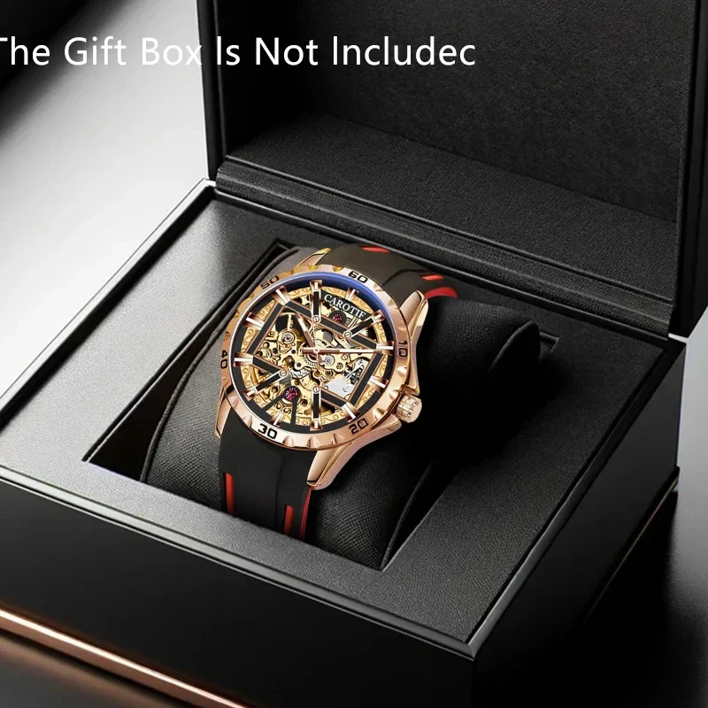 

New men's watch tape avant-garde casual cool style street fashion hollowed out fully automatic mechanical watch