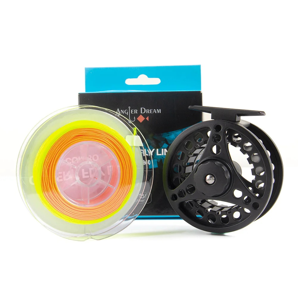 ANGLER DREAM Fly Fishing Reel Fishing Accessories 1/2 3/4 5/6 7/8 WT Aluminum Alloy Carp Gear Tackle Kit Fly Reel Fly Line Combo