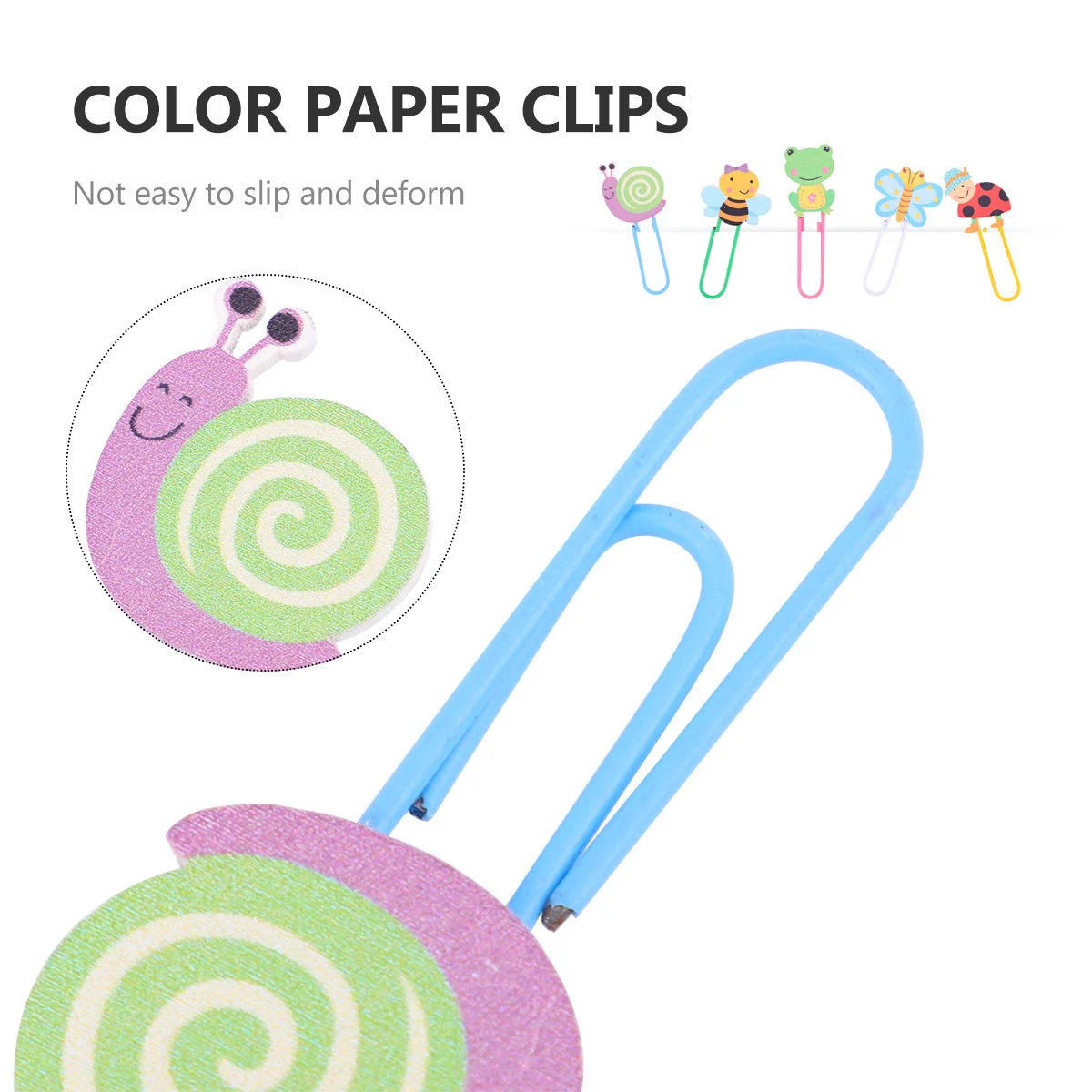 

50Pcs Creative Animal Paper Clips Fun Wooden Plastic Clips for Organizing Notes Photos Bookmarks At School Office Home Kids