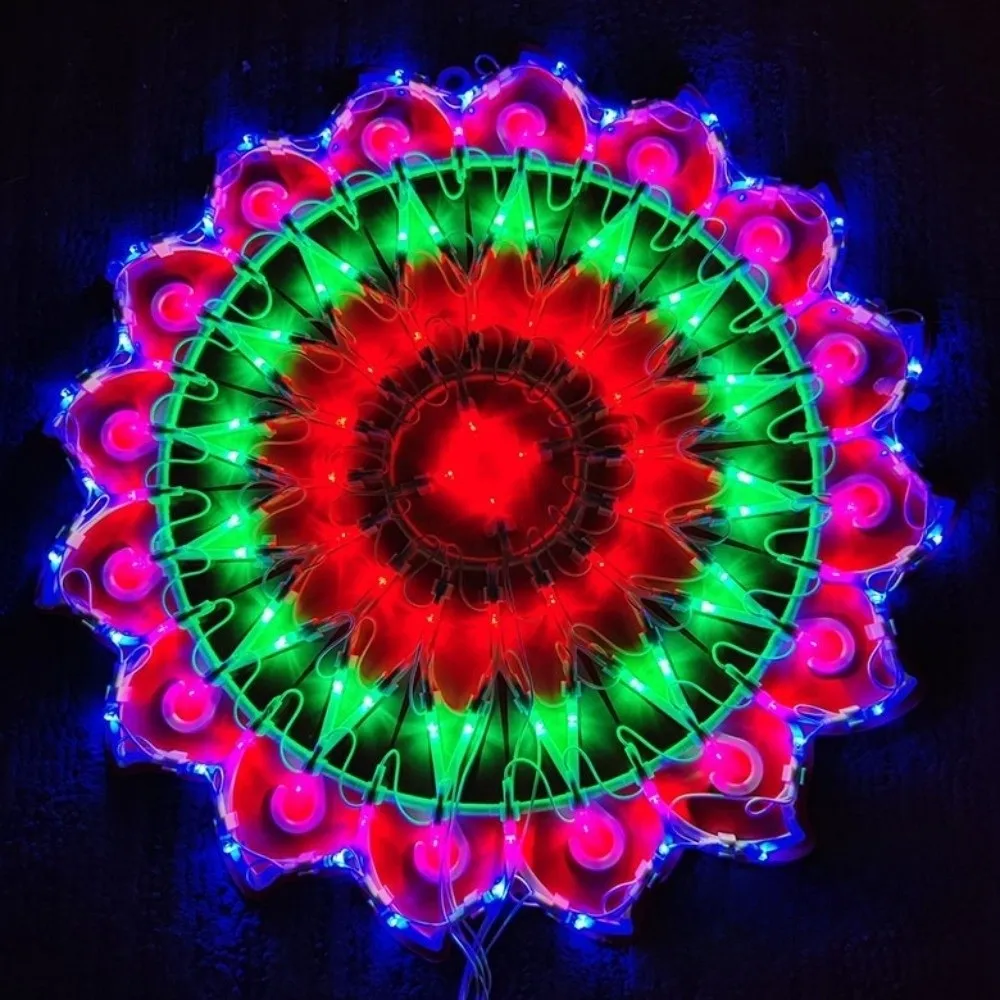 Lampu Merak Plug-in Modis Lampu LED DIY Multiwarna Lampu Suasana Bintang Bunga Matahari Pesta Liburan