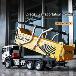 1/32 Dregs Transportation Vehicle Alloy Diecast Toy Model Cars Light Sound Muck Truck Doors Opened Engineering Vehicles for Kids