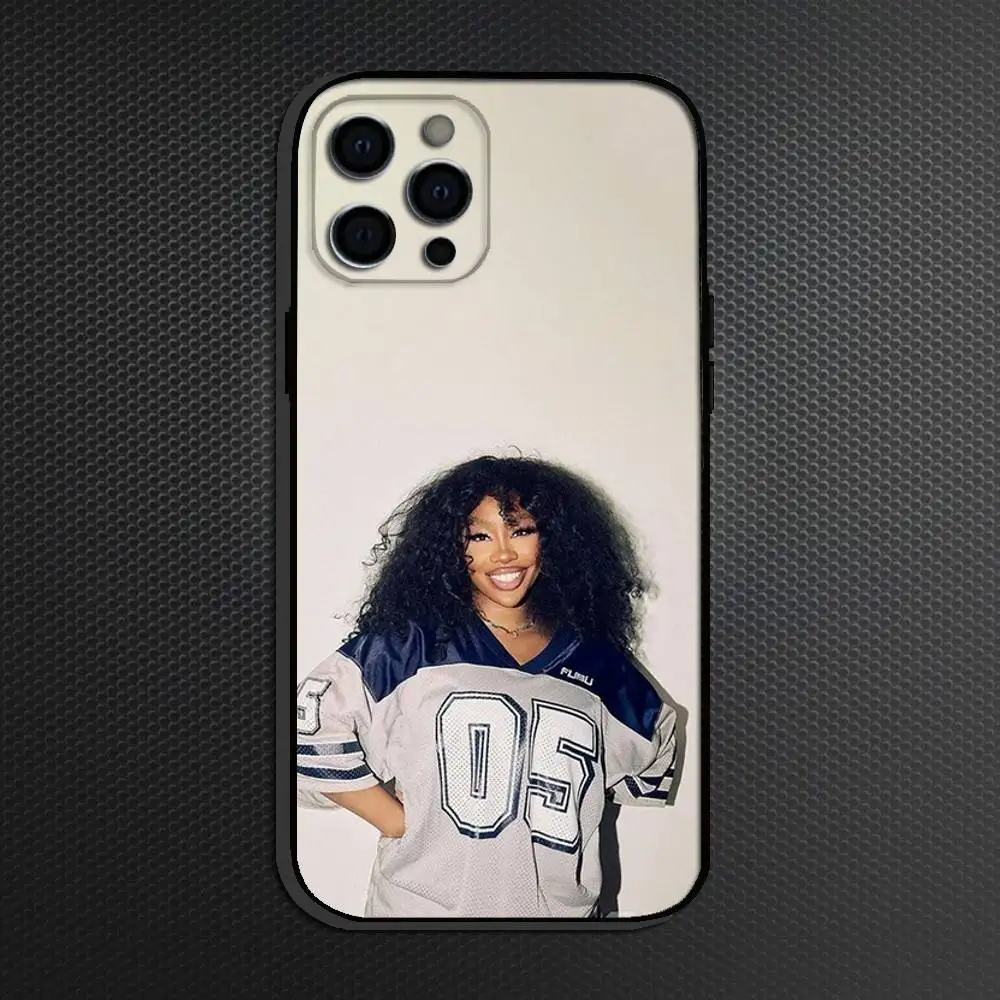 حافظة هاتف S-SZA L-Lana لهاتف آيفون 16,15,14,13,12,11 Plus, Pro Max, أخرى غطاء أسود ناعم