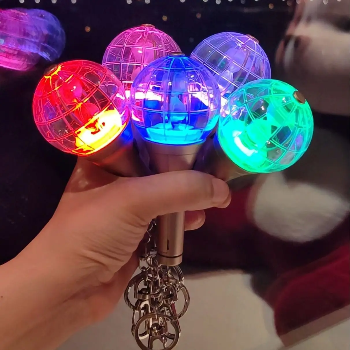 Mini Kpop Ateezed Ver.2 Lightstick Keychain Globe Light Stick قلادة اللعب