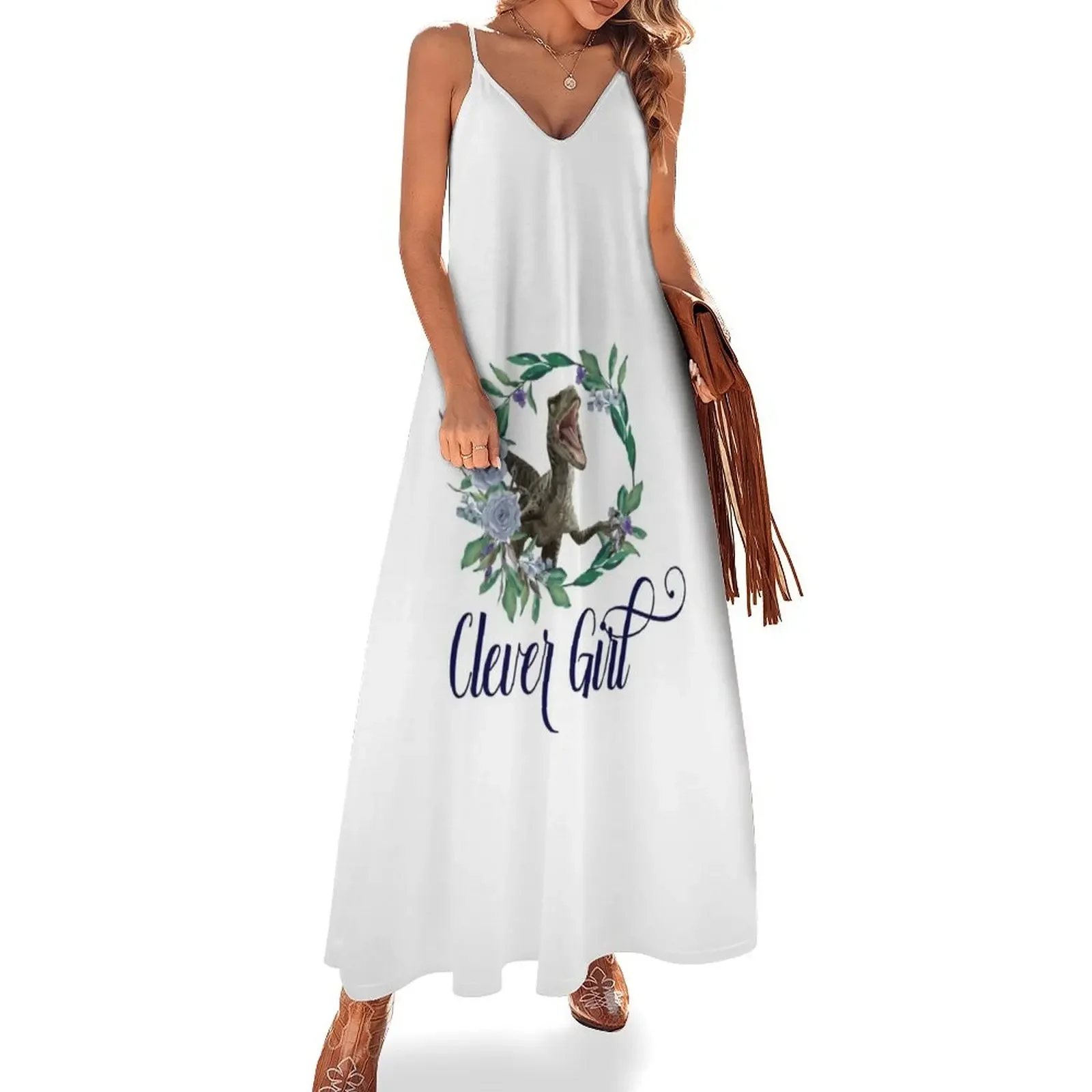 

Clever Girl Velociraptor Blue Sleeveless Dress bandage dress fairy dress Woman clothing