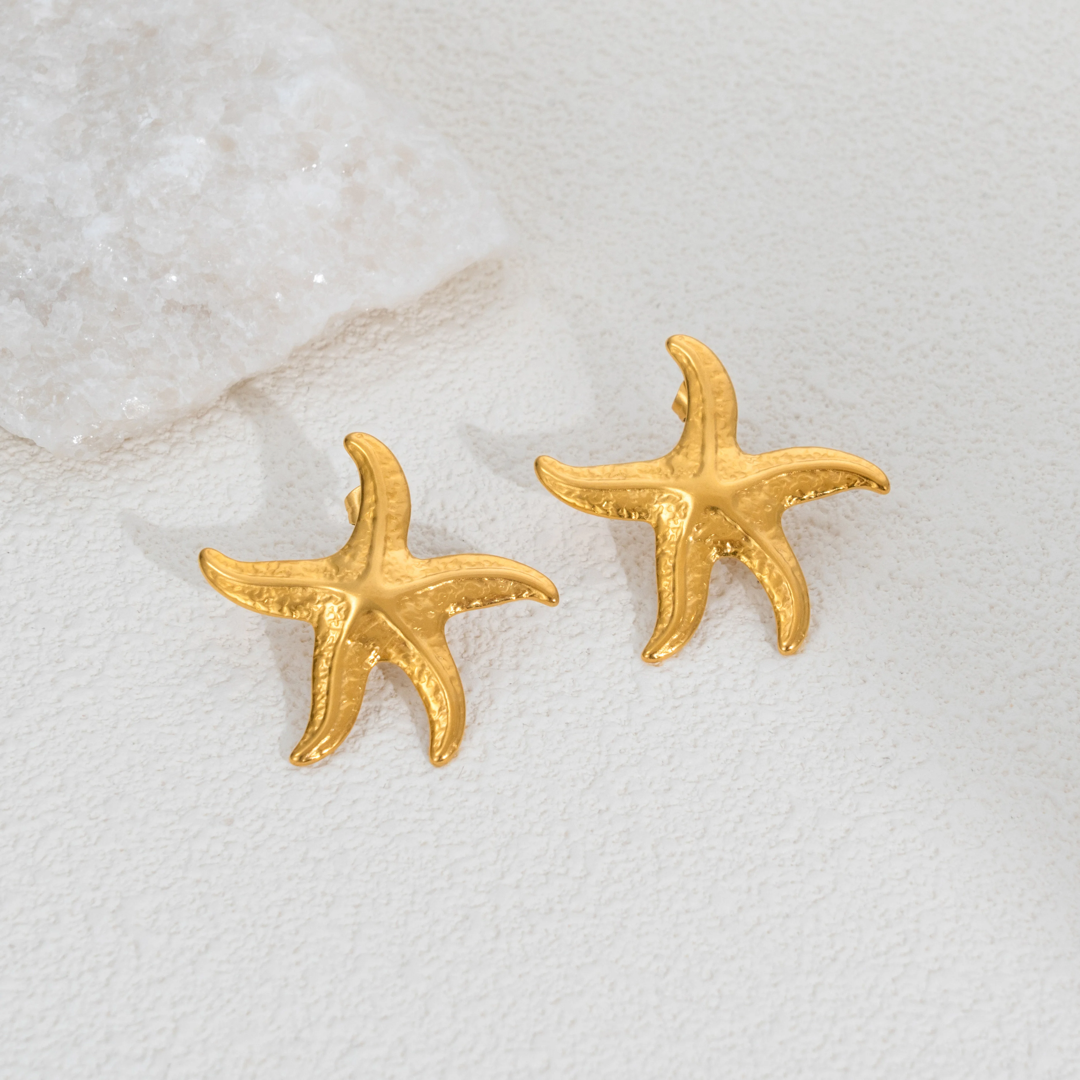DASEIN New Emboss Starfish Ocean Hawaii Earrings Women 2025 INS 18k Gold Plated Hypoallergenic Stainless Steel Bikini Jewelry