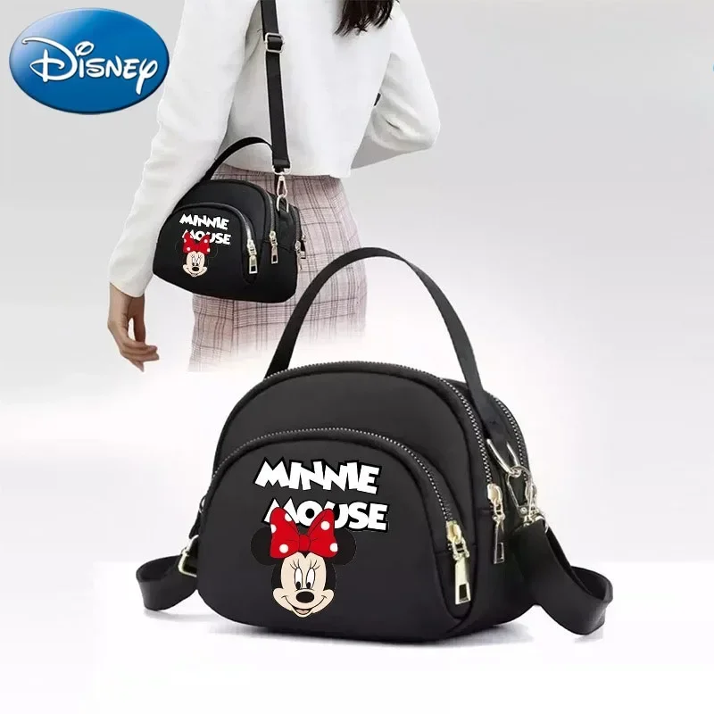 

Disney 2025 New Minnie Cartoon Print Small Square Bag Mini Mobile Bag Casual Simple Women's One-Shoulder Slide