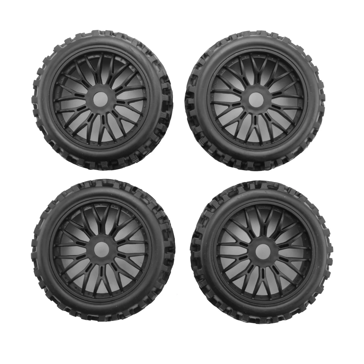 4Pc RC Wheels and Tyres with Hex 17mm Wheels Rims 1/8 Scale Off-Road Car for 1:8 RC On-Road Car