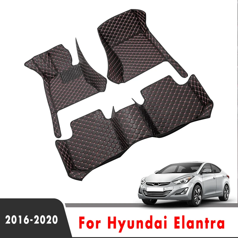 Car Floor Mats For Hyundai Elantra Avante AD 2020 2019 2018 2017 2016 Auto Carpets Interior Parts Waterproof Accessories Protect