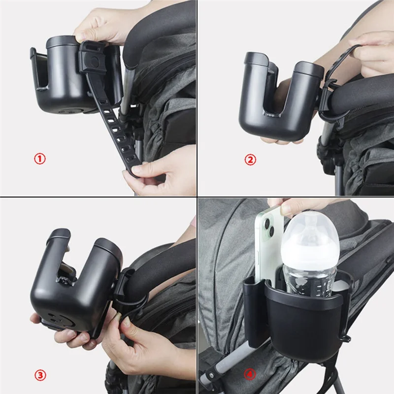 MACH-Universal Cup Holder For Baby Stroller, Cup Holder For Mobile Phone, Water Bottle, Cup Holder, Multifunctional Bracket