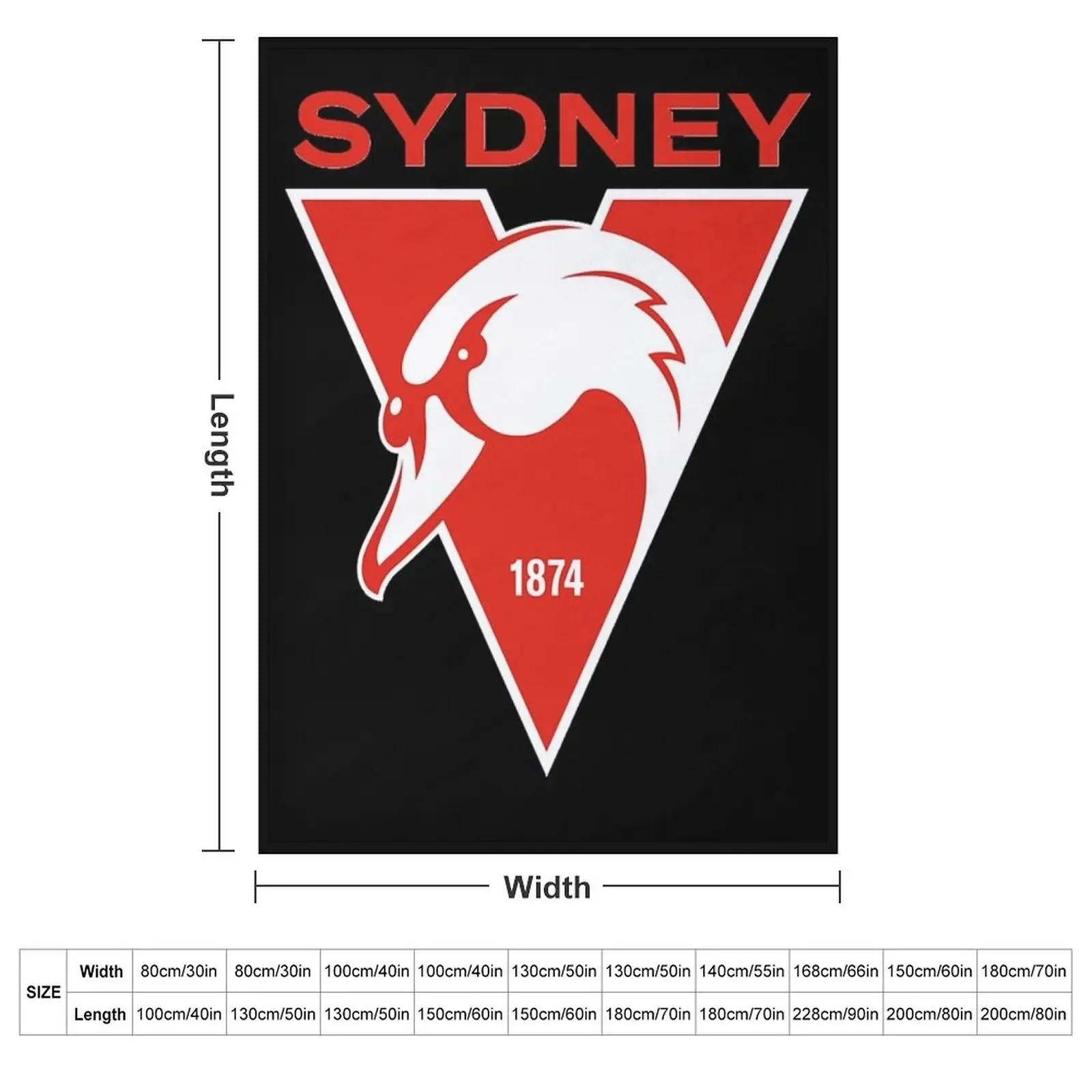 Sydney the Bloods Swans Haughty Swannies-Logo Throw Blanket Summer sofa bed Loose Blankets