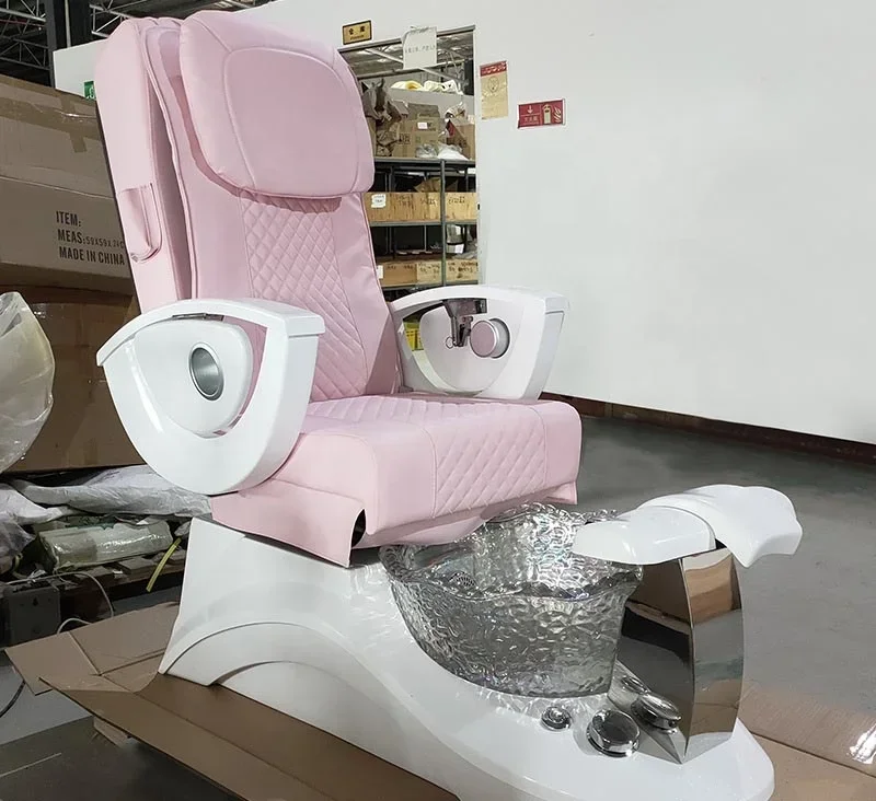 高級ピンク指圧マッサージチェア 新デザイン ペディキュアチェア フットスパ ネイルサロン家具 リラックス全身マッサージ付き