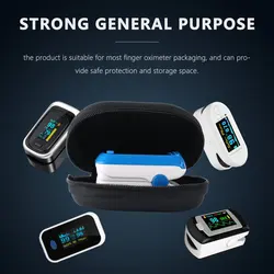 For Finger Pulse Oximeter Case Waterproof Hard Multipurpose Portable EVA Box Storage Bag Zipper Pouch Cover Hard Bracket