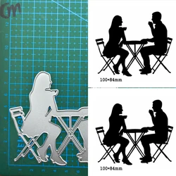 metal cutting die Men Women Drinking Coffee mould scrapbook decoration embossed photo album decoration card making