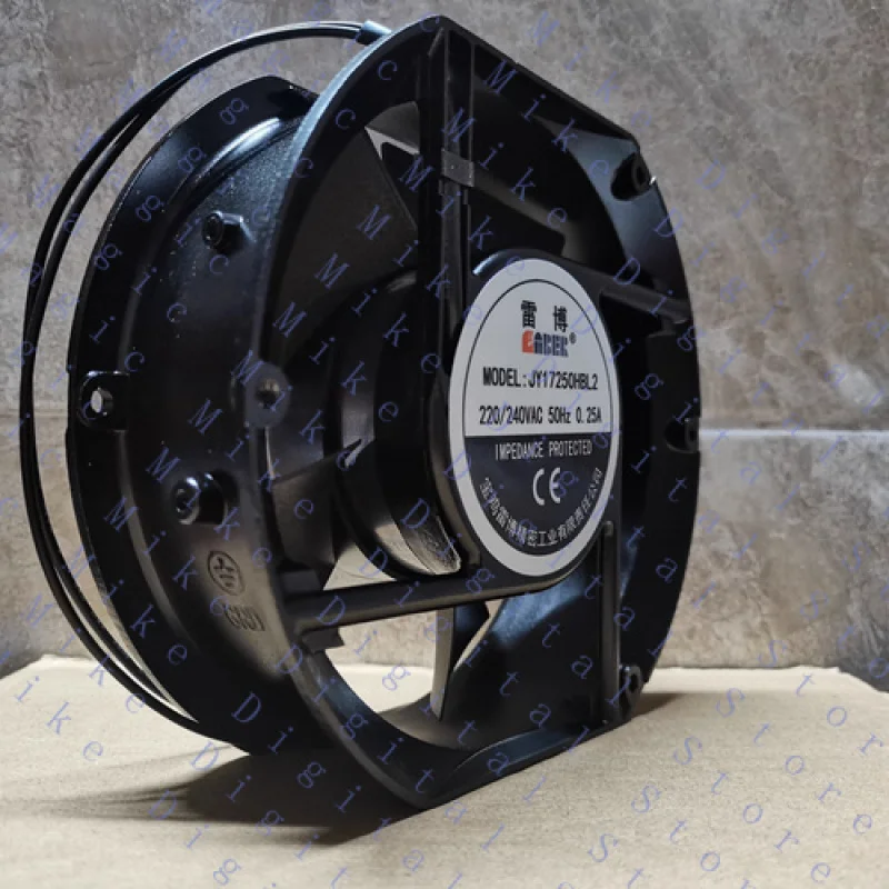 H  1 pcs for CABER Fan JY17250HBL2 220/240V 0.25A aluminum frame fan 17251 17CM 2 Wire