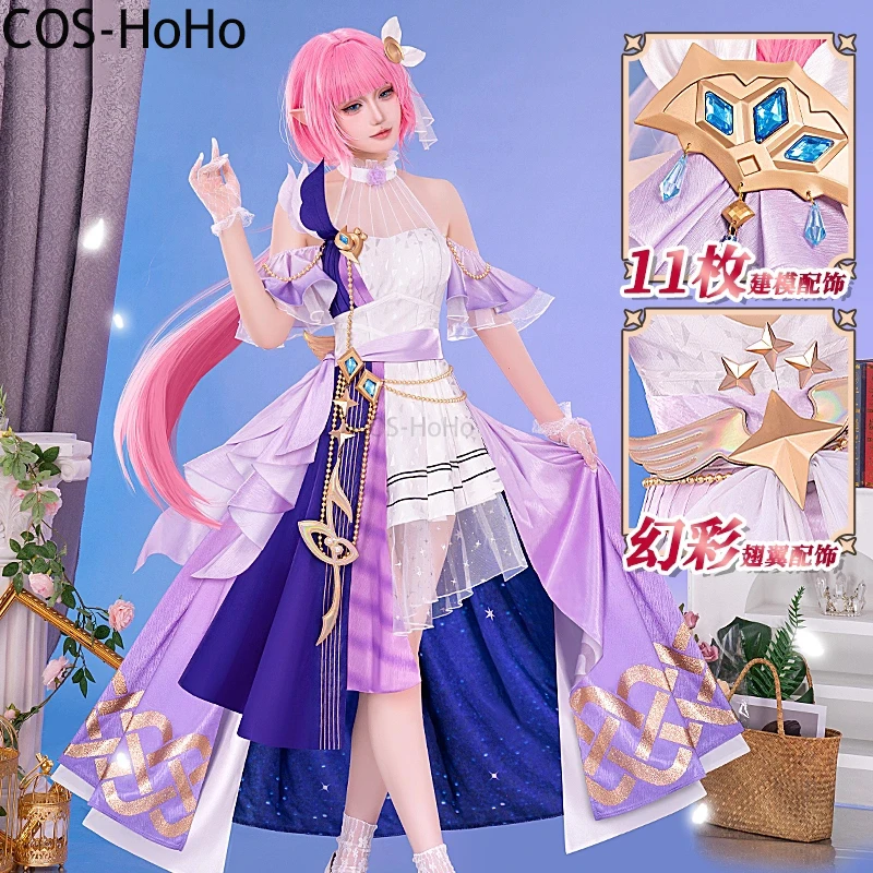 COS-HoHo Honkai Impact 3rd Elysia Game Suit Pure Dream Concert Gorgeous Dress Cosplay Costume Halloween Party Outfit Women