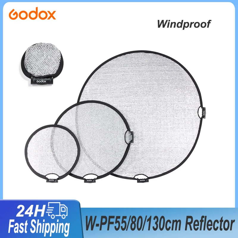 Godox W-RFT 55/80/130cm Collapsible Windproof Reflector Board Folding Photo Studio Light Diffuser Disc for Outdoor Photography