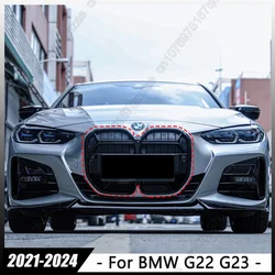 Car Front Racing Grille CSL/Meteor Style Black For BMW 4 Series G22 G23 430i M440i 2021-2024 Bumper Racing Grill Tuning Kits