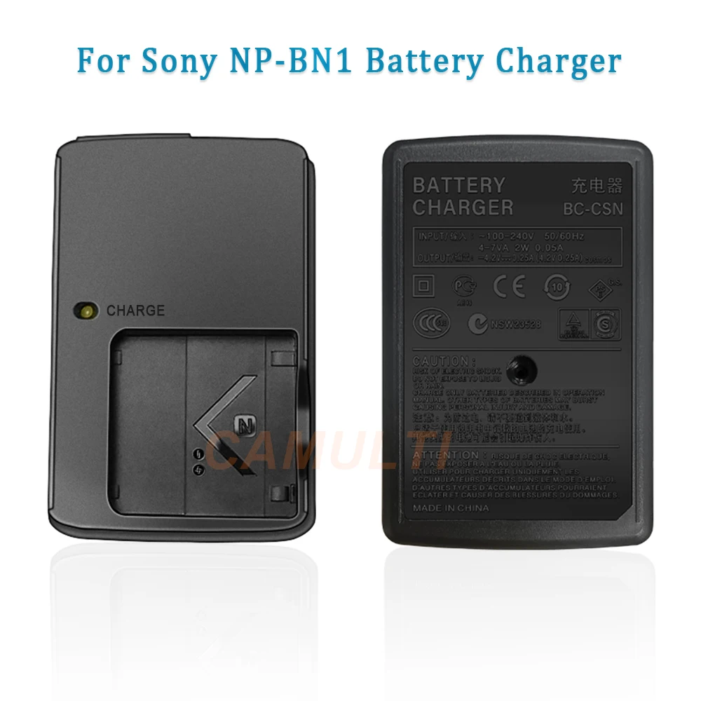 Cargador de batería NP-BN1 para cámaras digitales Sony DSC-W320 W330 W350 W360 W380 W390 W510 W530 W560 W570 W610 W620 W630 BC-CSN