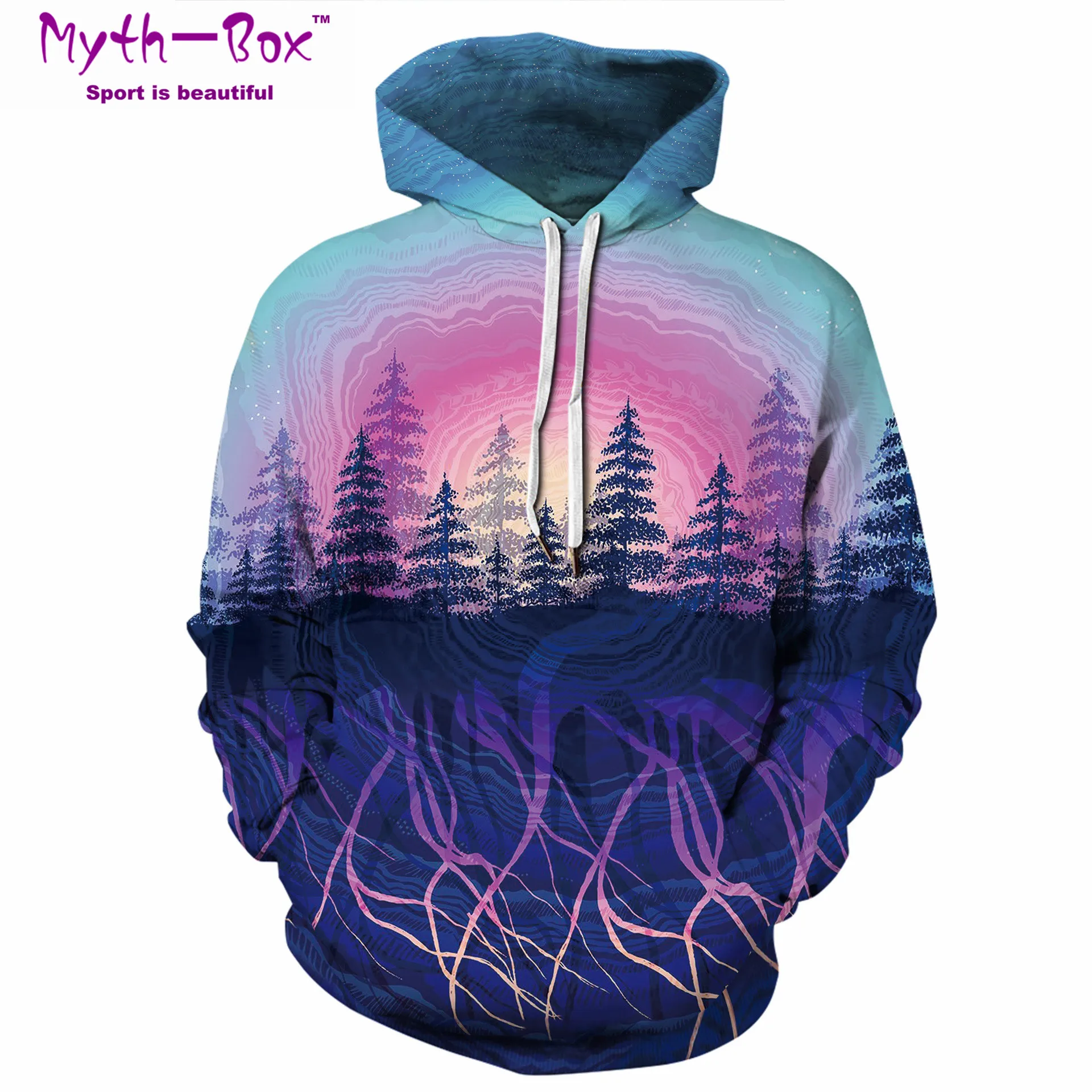 Women/Men Hoodie Sweatshirt Autumn Winter Sport Hoodies Women Forest Printed Hip Hop Sportwear Hooded Sweater Loose Gym Pullover