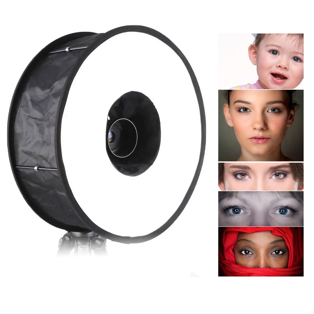 Mcoplud 접이식 스피드라이트 플래시 디퓨저, 원형 소프트박스, 캐논, 니콘, 소니, 펜탁스, 사진 스튜디오용, 18 인치, 45cm