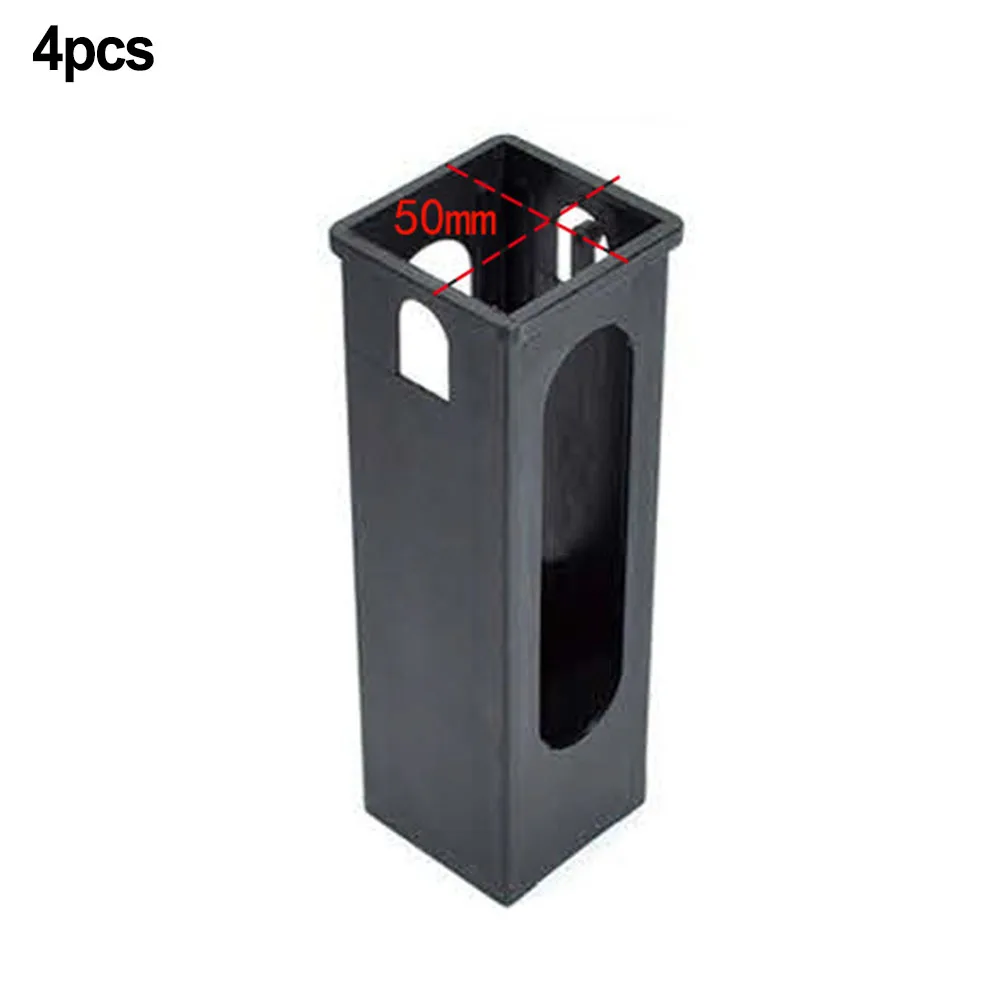 4pcs Square Tube Sleeve Fitness Equipment Accessories Diameter Plastic Square Tube Sleeve Black Square Tube Sliding Sleeve