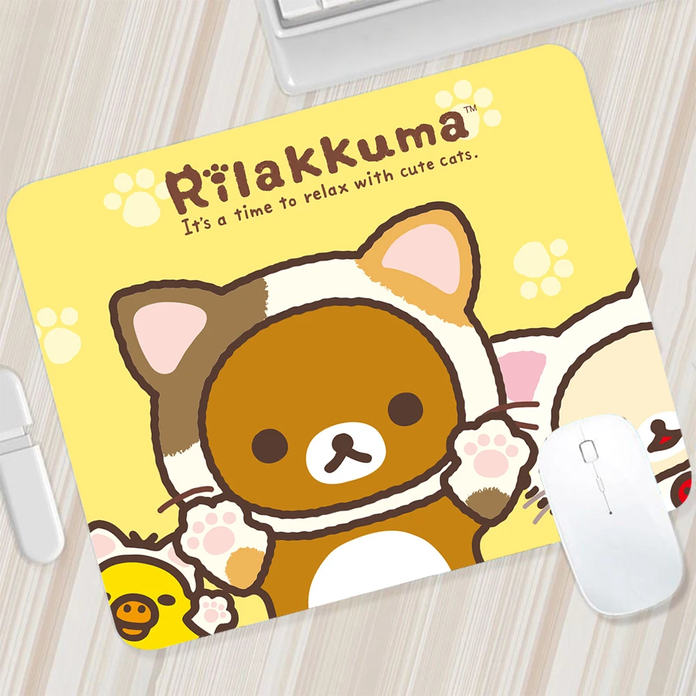 Cute Rilakkuma Small Mouse Pad Gaming Mousepad PC Gamer Mouse Mat XXL Computer Office Pad Keyboard Mat Desk Pad Laptop Mausepad