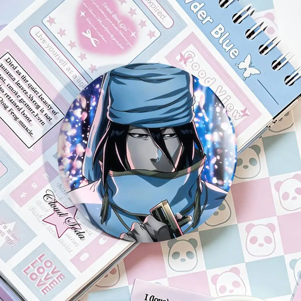 B-Bleach Anime K-Kuchiki Byakuya Laser Badge Applicable For Backpack Clothes Hats Decor Creative Accessories