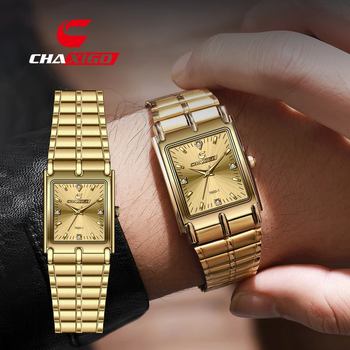 ساعة CHAXIGO الكلاسيكية للزوجين - مقاومة للماء حتى 30 مترًا، وجه زجاجي معدني، سوار فولاذي، تصميم خالد، ساعة مكتبية/كاجوال