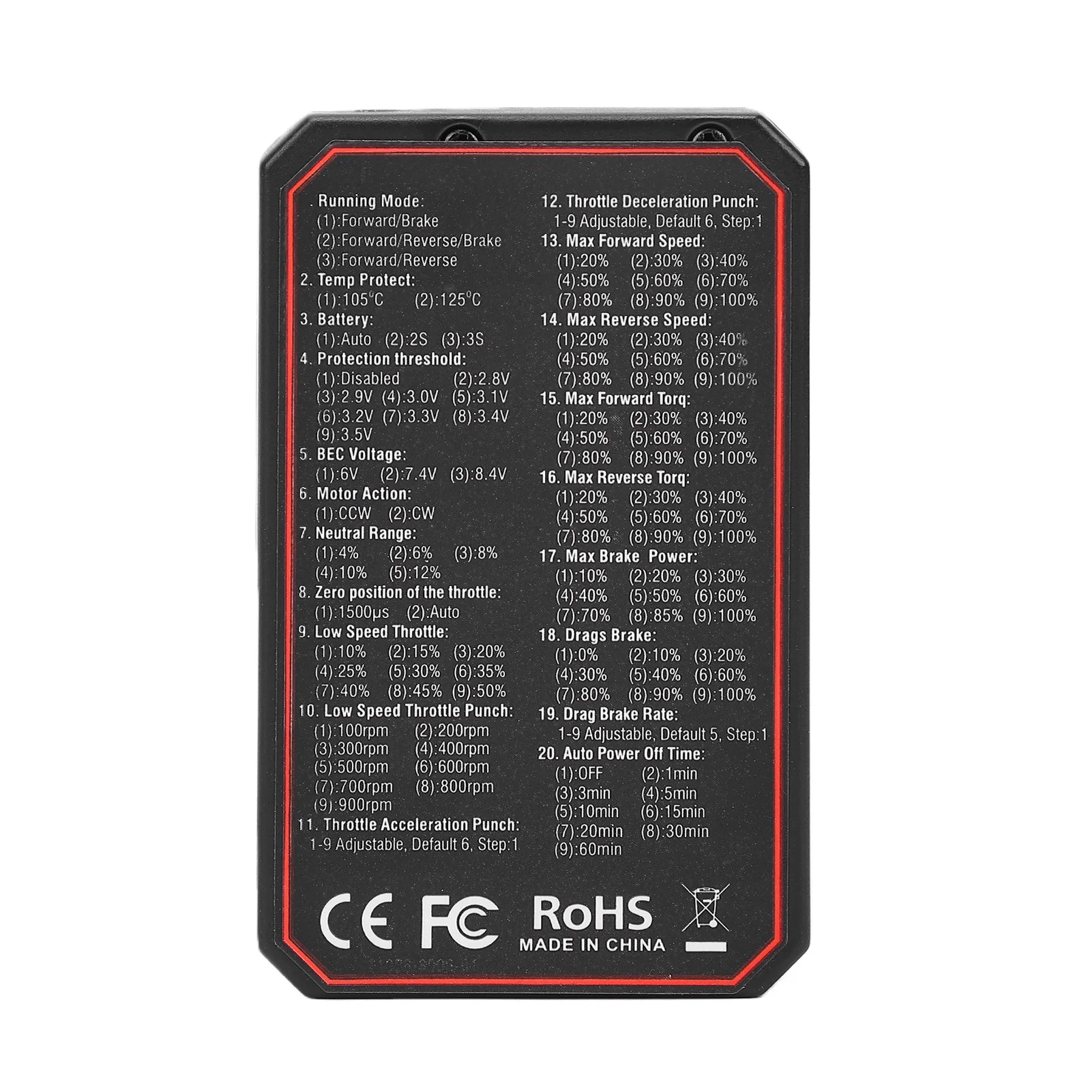 Picture 4: Digital LED Programming Card ESC Multi-Function Electronic Speed Controller Portable Design ESC Program Card