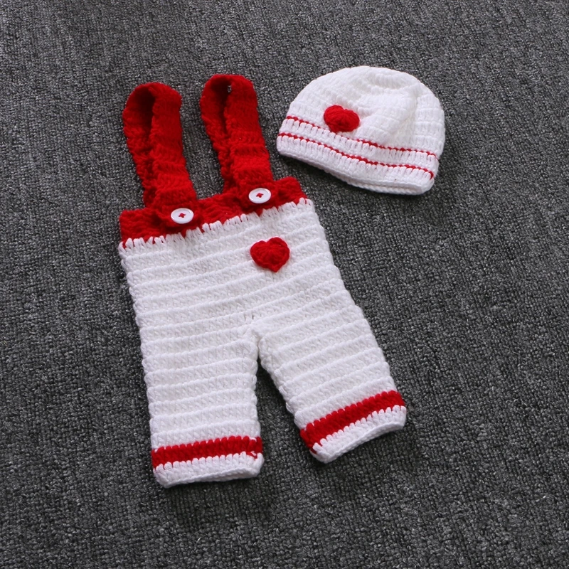 2/3Packs Newborn Infant Baby Photography Prop Crochet Knit Hat Diaper Costume Drop shipping