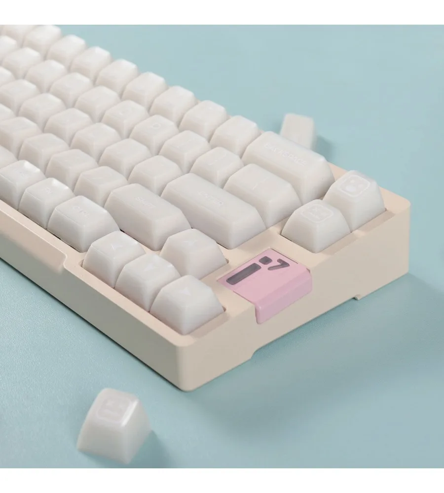 Mechanical keyboard keycap PBT two-color molding white marble/sapphire/emerald/Klein blue 142 keys
