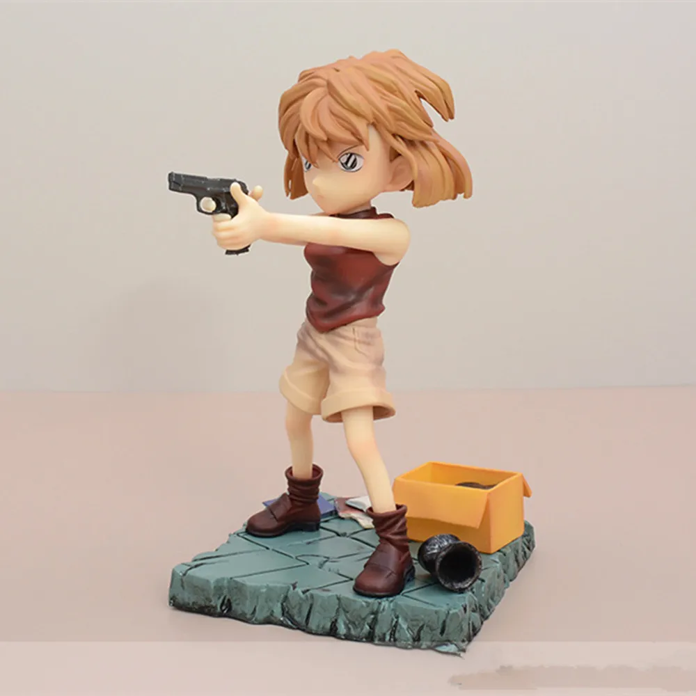 18cm anime detetive conan figuras de ação gk arma levantando haibara ai teatro figura modelo pvc estátua coleção presentes brinquedo