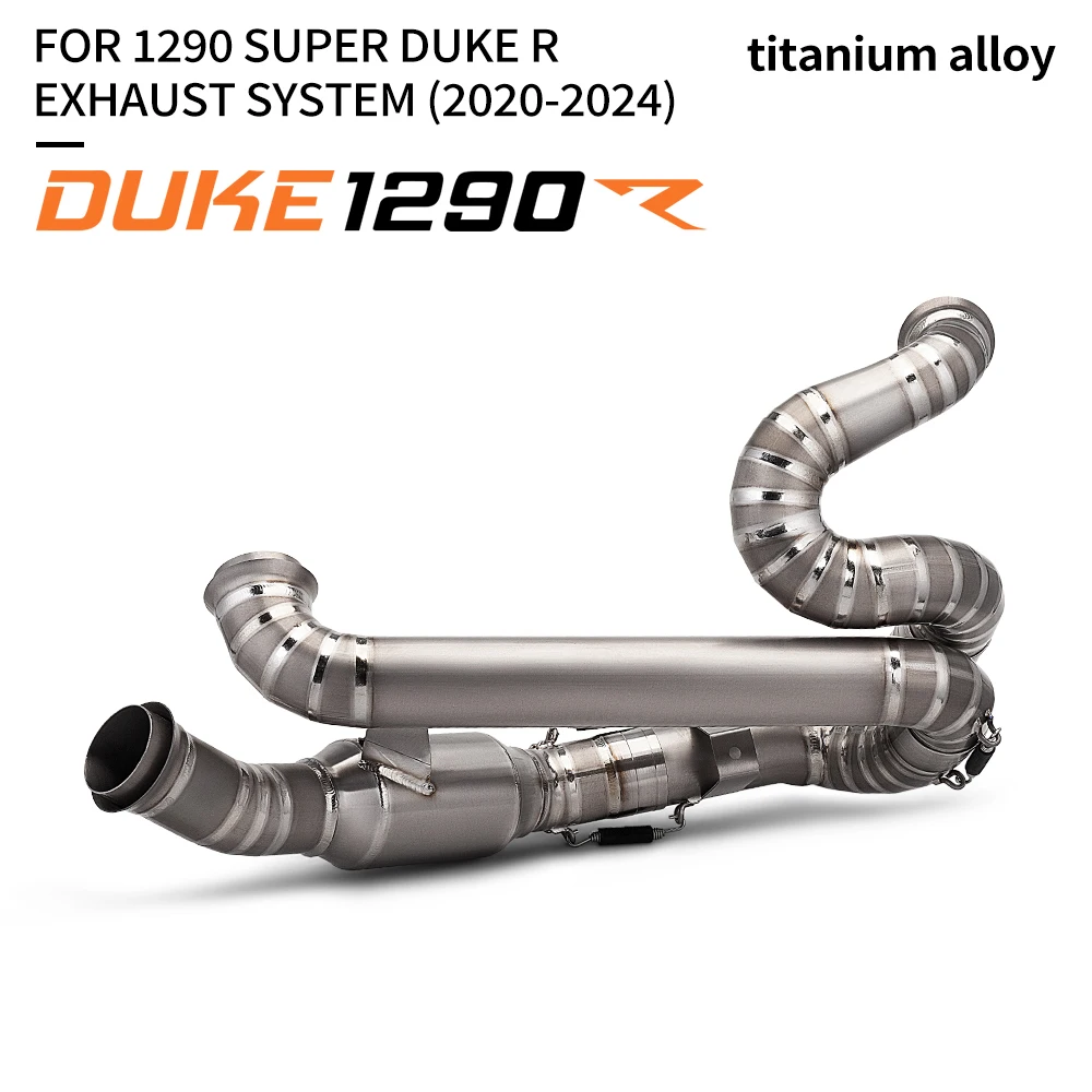 Motorcycle system exhaust for 1290 SUPER DUKE R (2020-2024) Slip On titanium alloy front section high performance