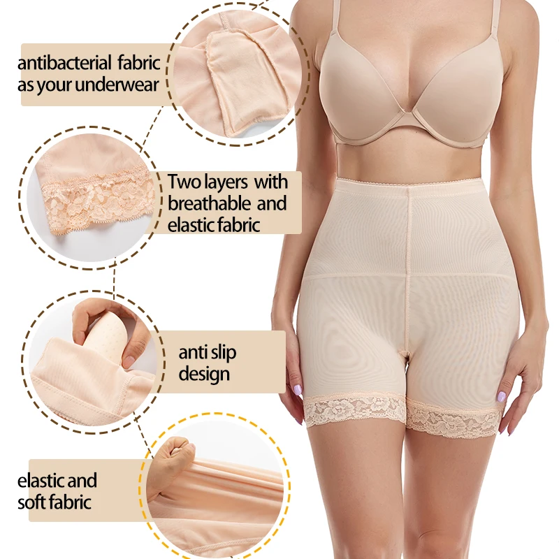 Kobiety Butt Lifter Shapewear bielizna z wypełniaczem Hip Enhancer szorty fałszywe Booty majtki modelujące brzuch wysoki gorset Waist Trainer